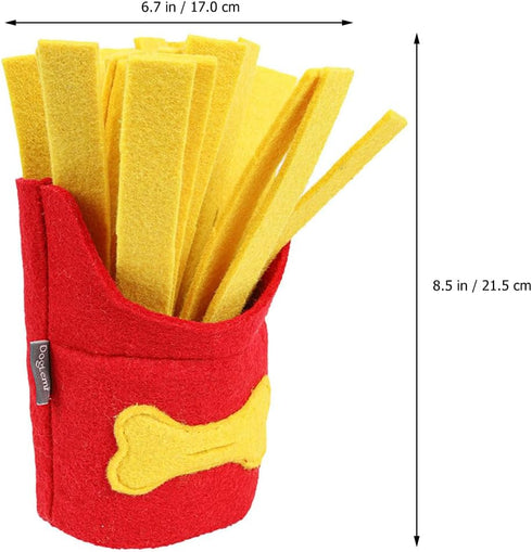 TEHAUX Dog Snuffle Toy, Dog Puzzle Toy French Fries Shape Interactive Dog Toys Snuffle Toy for Dogs Slow Eating Dog Chewing Toys Pet Dog Training Toy