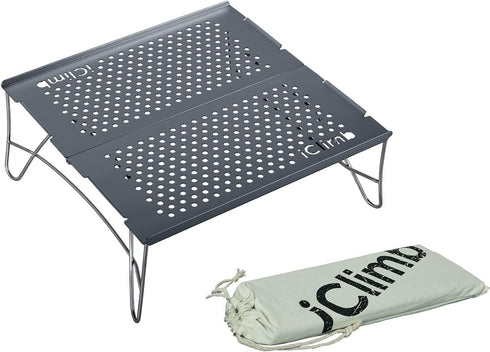 iClimb Mini Solo Folding Table, Ultralight Compact for Backpacking Camping Hiking Beach Picnic (Gunmetal, Mini)