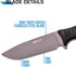 MTech USA Fixed Blade Knife, Grey TiNite Coated Stainless Steel Blade with Black Nylon Fiber Handle, Full Tang
