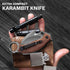 Pocket Karambit Knife with Wood Handle Clip, 440C Steel Sharp Raptor Claw Blade for Camping EDC