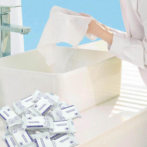 ReverseClock 30 11.8 9.5 inches Pcs Disposable Washcloths for Travel Compressed Towels Cotton Thick Portable Reusable