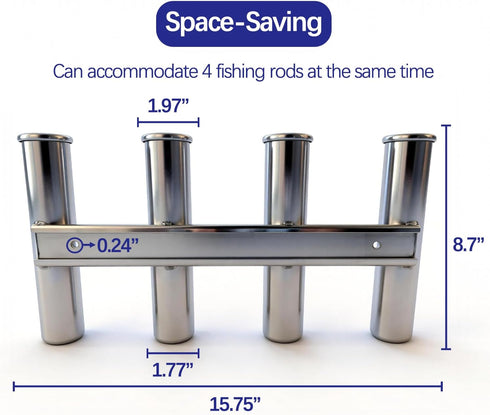 3 4 Marine Boat Rod Stainless Steel Fishing Rod Holders, Rod Rack Boat Marine Fishing Stainless Steel, Side Boat Pole