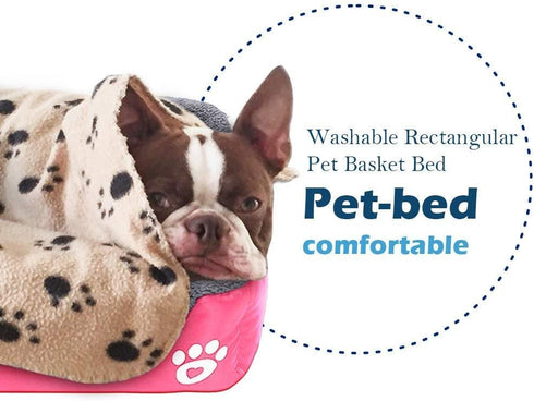 Barelove Square Large Dog Bed Mattress Washable Pads Room Waterproof Bottom (Hot Pink)