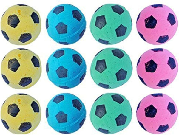 Cat Toy, Foam Sponge Soccer Ball (12 Pack), Interactive Pet Kitten Exercise Toy Balls, Soft, Indoor