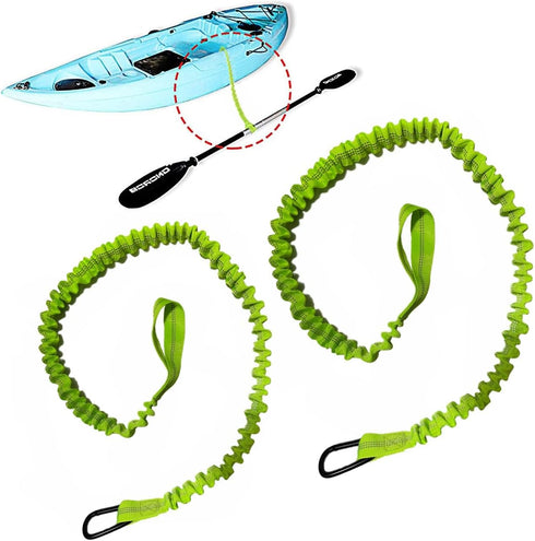 Paddle Leash Kayak Holder Tool Lanyard - 2 Pack Stretchable Paddle Strap with Carabiner for Kayak