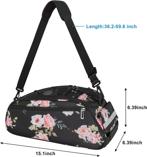 MOSISO Waterproof Bike Rack Bag, Peony Bicycle Trunk Pannier Rear Seat Bag for Cycling