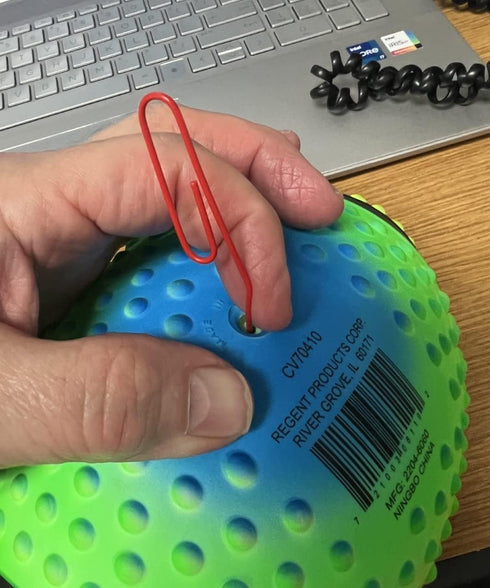 Regent Practice Football Neon Rainbow Colored 9" Spiked for Gripping Control, Soft Rubber Inflatable Football