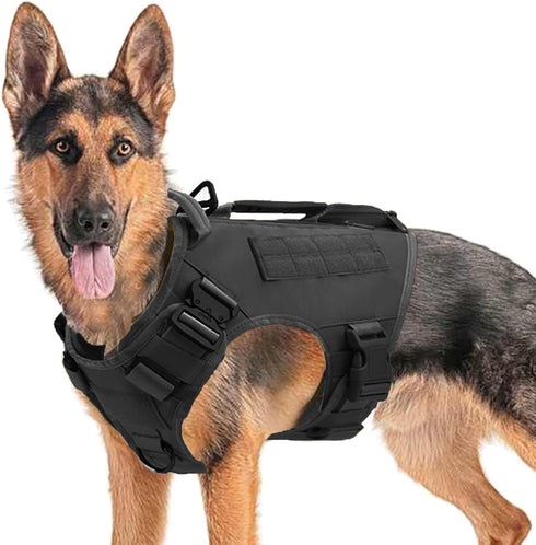 Tactical Dog Harness for Medium and Large Dogs - No Pull Adjustable Vest for Training, Hunting, Walking, Military with