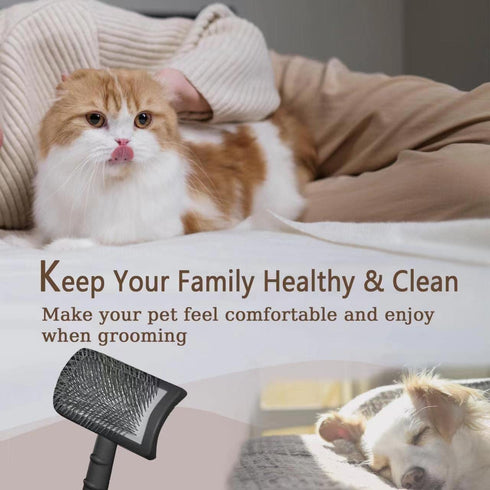 Large Slicker Brush for Dogs & Cats, Extra Long Pin Shedding Brush for Long Haired Pets, 25mm (1"), Black