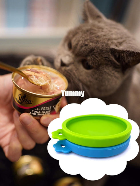 COMTIM Small Size Cat Food Can Lids, 2 Pack Silicone Covers for 3 oz & 2.5 oz Small Cans