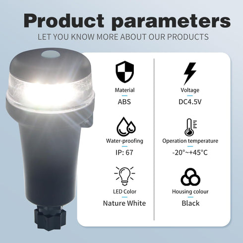 Kayak Battery Portable Navigation LED Lights with Multi-Adaptors, 3AA Battery Surface Mount Adhesive Base