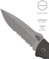 SOG Escape Tactical Folding Pocket Knife - 3.4 Inch Serrated Edge Blade with Glass Breaker, Black