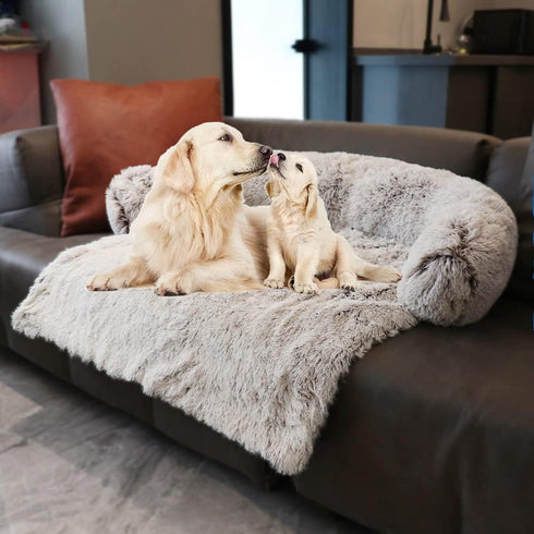 Tinaco Luxurious Calming Dog/Cat Bed Mats, Washable Couch Cover, Plush Long Fur Mat for Pets, Waterproof Lining, XL