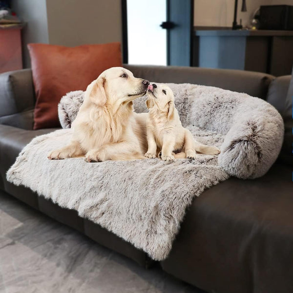 Tinaco Luxurious Calming Dog/Cat Bed Mats, Washable Couch Cover, Plush Long Fur Mat for Pets, Waterproof Lining, XL