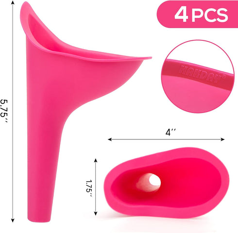 Urinal for Women, 4PCS Female Urinal Pee Funnel Portable Urination Device for Camping Travel Hiking Gear for Woman