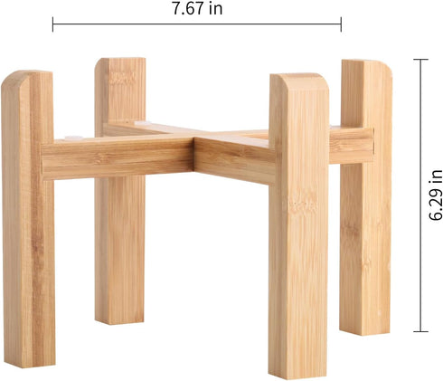 Elevated/Raised Dog Bowl Wood Stand for Medium Large Breed, 7.67 in Wide Dog Food Water Dish Holder, Non-Slip Height