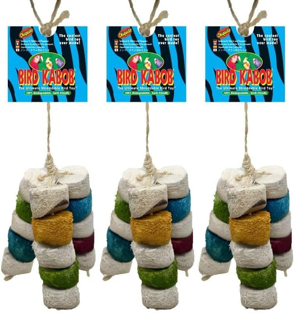 Chiquito - 3 Pack All-Natural, Holistic, Veterinarian Recommended Bird Toy with Colored Yucca Chunks