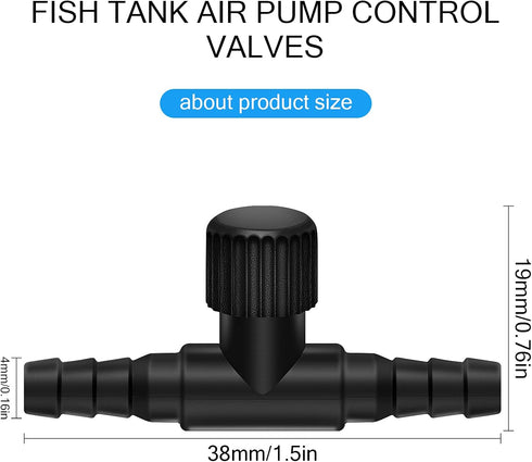 30 Pieces Aquarium Air Valve, Single Way Plastic Control Valves for 4 mm Hose Air Pump