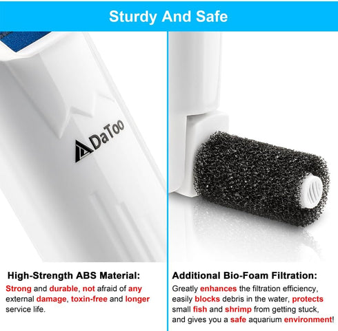 Aquarium Power Filter, Ultra Silent Small Fish Tank Filter 5W for 10 to 20 Gallon Tanks, 1 Yr Warranty.