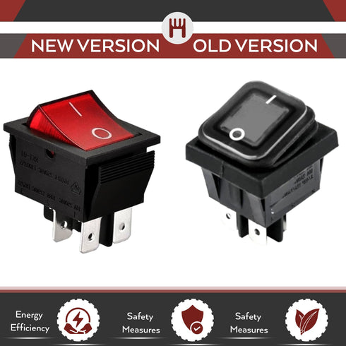 RF-1004 16A 125vac 16A 250V 4 Lighted Rocker Switch | Replacement | Treadmill Elliptical Stationary Bike | | Pin Panel