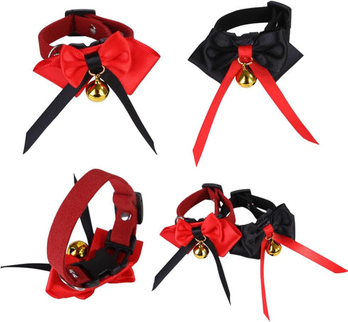2-Pack Call Duck Collar Set with Bell, Adjustable Bowtie for Small Pets Chicken Hen Roster Goose, Perfect Poultry
