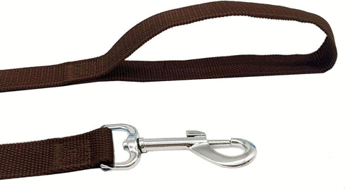 Strong Dog Leash 4FT/5FT/6FT, Nylon for Small Medium Large Dogs, Brown, 1 in x 10 ft