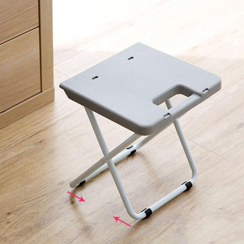 Compact Gray Folding Stool for Outdoor Adventures - Perfect for Camping & Fishing