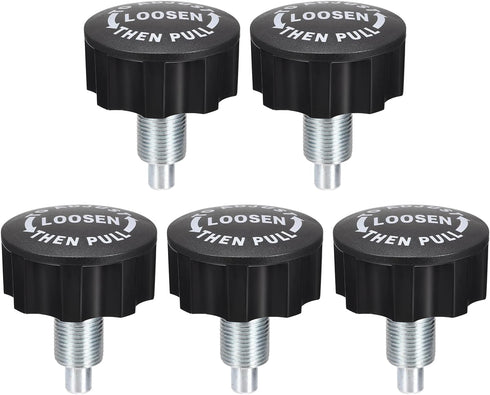 uxcell M18 Pull Pin Spring Knob Replacement Parts, Black 5Pcs for Fitness Exercise Bike
