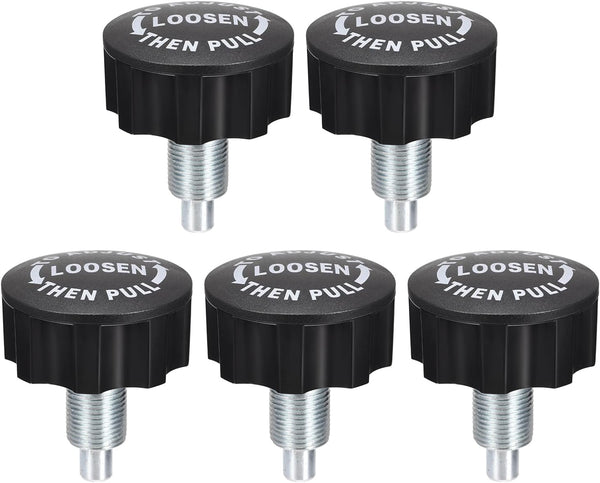 uxcell M18 Pull Pin Spring Knob Replacement Parts, Black 5Pcs for Fitness Exercise Bike