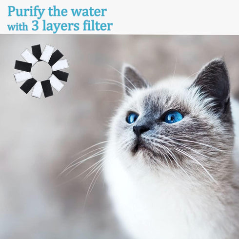 12 Pack Raindrop Plastic Fountain Charcoal Filters Compatible with Pioneer Pet Fountain Filters