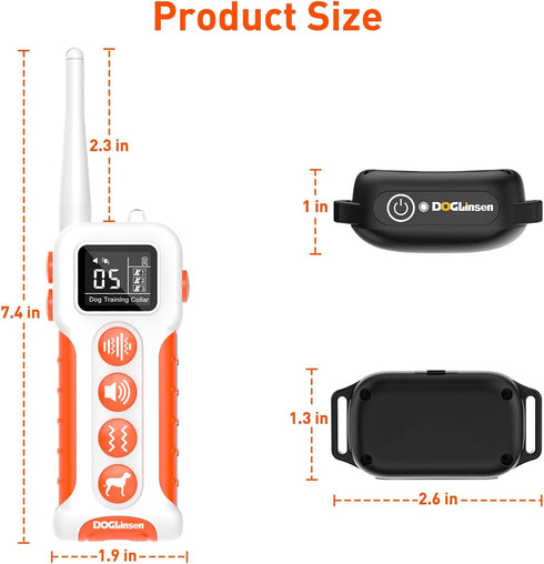 Vibrating Dog Collar No Shock with Controller 3300ft Range, Vibration Collar for Small Medium Large Dogs