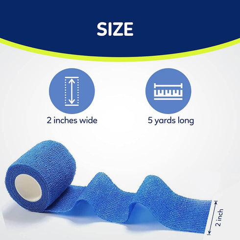 WePet Pet Wrap, Self-Adhesive Non-Woven Bandage, Emergency Cohesive Gauze, 2 Inch, 12 Rolls for Pets