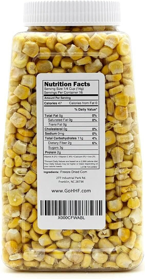 100% Harmony House Premium Sweet Corn Freeze-Dried - Natural, Healthy Snack Foods