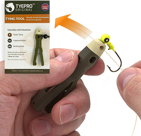 Fishing Knot Tying Tool, Jig Head and Hook Eyelet Grip, Line Threader for Shaky Hands and Poor Eyesight