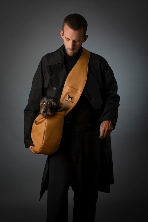 Noah & Paw Dog Sling Carrier for Small Medium Dogs, Adjustable Padded Strap, Premium Leather