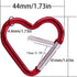 Heart Shaped Carabiner Clip, Aluminum Alloy Keychain Clip, Heavy Duty Spring Snap Hook for Camping, Backpack