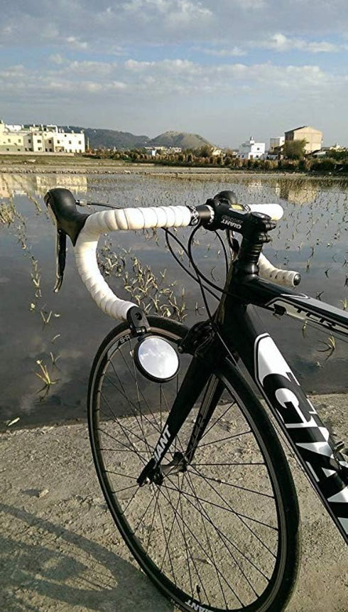 Hafny Bar End Bike Mirror - Stainless Steel Lens Adjustable Rearview Cycle Mirror, Black