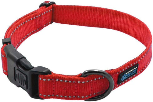 Max and Neo NEO Nylon Buckle Reflective Dog Collar, Large, RED, We Donate a Collar for Every Sale