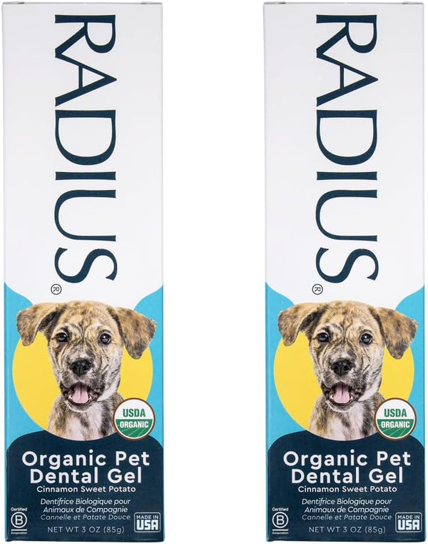 RADIUS USDA Organic Canine Pet Toothpaste 2 Units, 3 oz | Non Toxic Toothpaste for Dogs, Prevent Tartar and Plaque