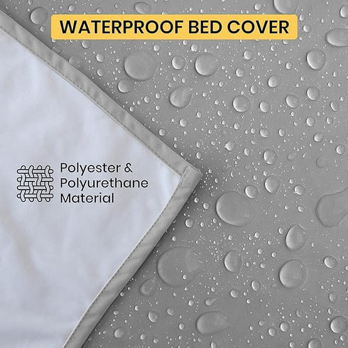 SILLY LEGACY Thin Reversible Waterproof Cover or Liner for Bed or Couch, for Dogs and Cats, Queen 82 x 82, Gray