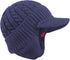Winter Ear Warmer Billed Visor Beanie with Ear Flaps, Knitted Brimmed Trapper Hat