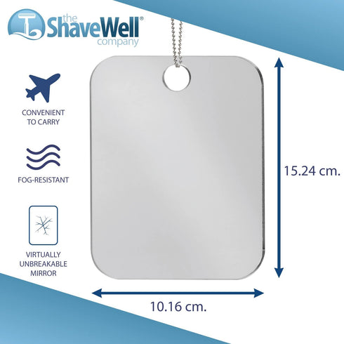 Shave Well Camping Anti-Fog Shaving Mirror, Fogless Hanging Mirror for Tent, Shower, Hiking, and Backpacking