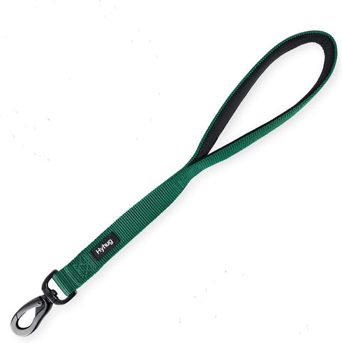 Hyhug Nylon Short Dog Leash with Soft Padded Handle, Durable Heavy Duty for Anti-Pulling Dog Training (18 Inches, Dark