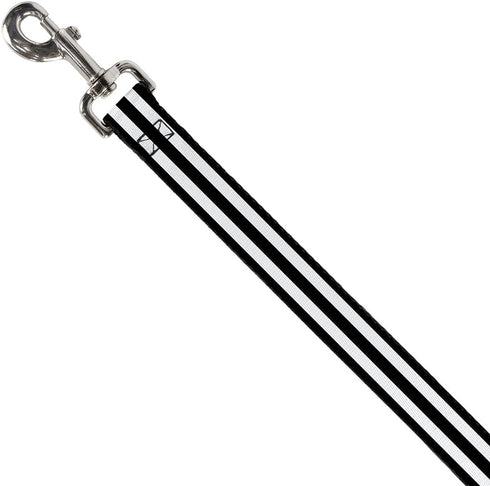 Dog Leash Stripes 3 Black 2 White 4 Feet Long 1.0 Inch Wide