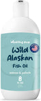 Wild Alaskan Salmon Oil for Dogs with Pollock Oil - 8 oz Omega 3 Fish Oil Supplement for Dogs Skin and Coat, Made in USA