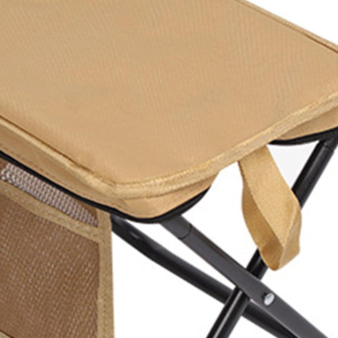 Aymzbd Backpacking Folding Camping Stool with Side Pocket Portable Small Foldable Chair Footrest for Park Hiking Garden