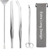 Aquarium Aquascape Tools Kit 15in, 4 in 1 Stainless Steel Silver Anti-Rust Aquatic Plant Tool Set for Fish Tank