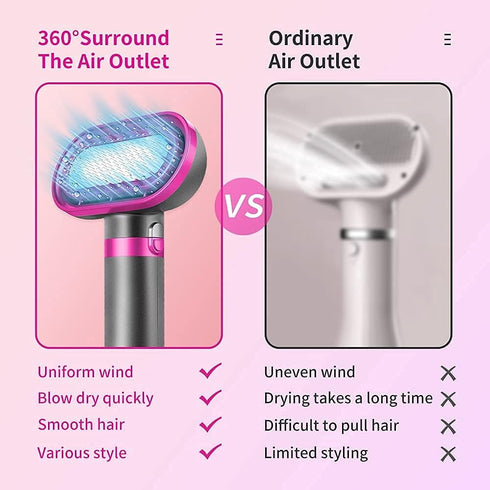 Dog Hair Dryer, 2-in-1 Blower with Brush, 3-Modes Professional Home Grooming Drying for Small Large Cat Pet Puppy