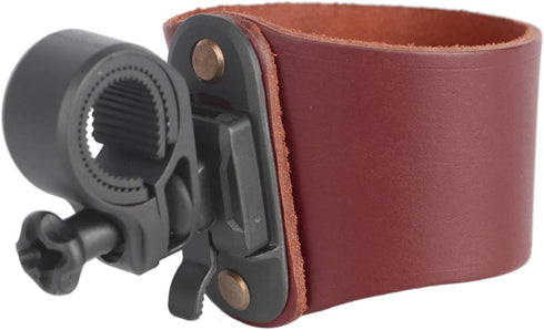 Tourbon Leather Bike Beverage Holder, Small Bicycle Water Bottle Cup Holder, Brown