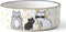 PetRageous Tangled Kitty Stoneware Cat Bowl, 2-Cup Capacity, Dishwasher Safe, 5-Inch Diameter, White.